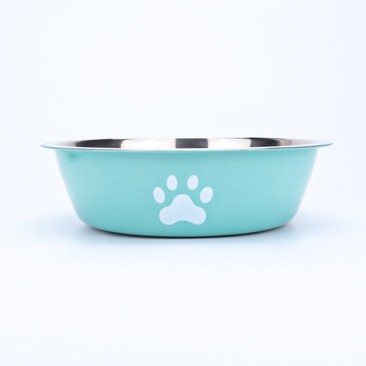 Stainless Steel Bowl with Paw Print Design