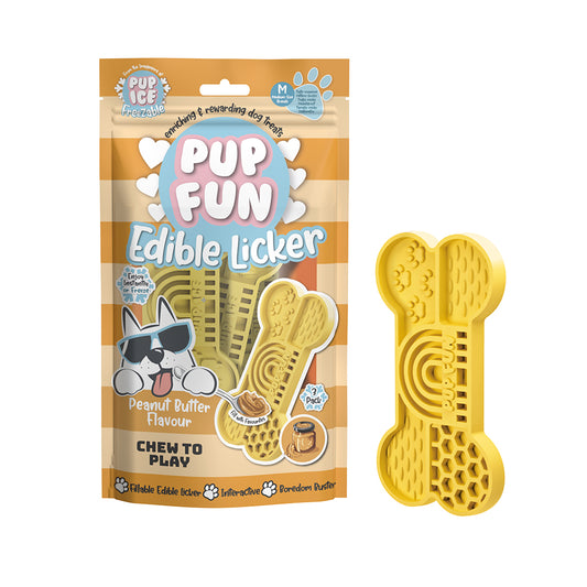 PUP ICE Edible Licker Bone-shaped Peanut butter-flavored Ice cream for dogs