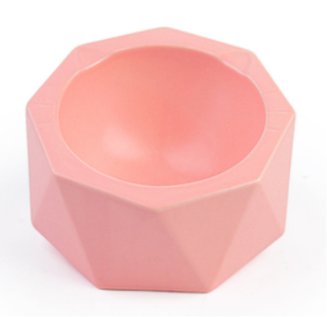 Raised Polygonal Ceramic Bowl