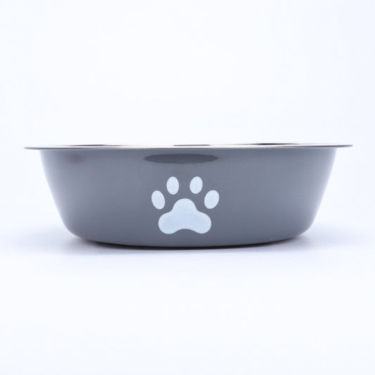 Stainless Steel Bowl with Paw Print Design