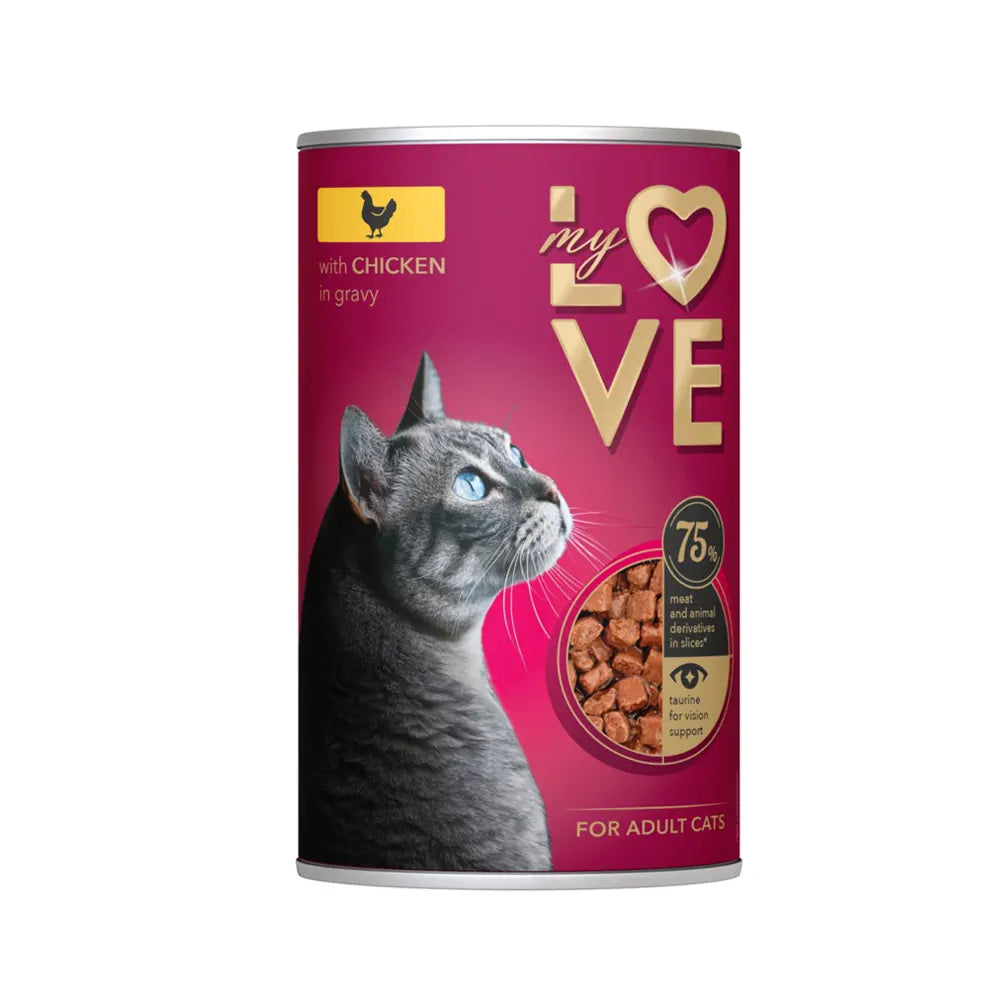 My Love Adult Cat Wet Food 415g with chicken in gravy