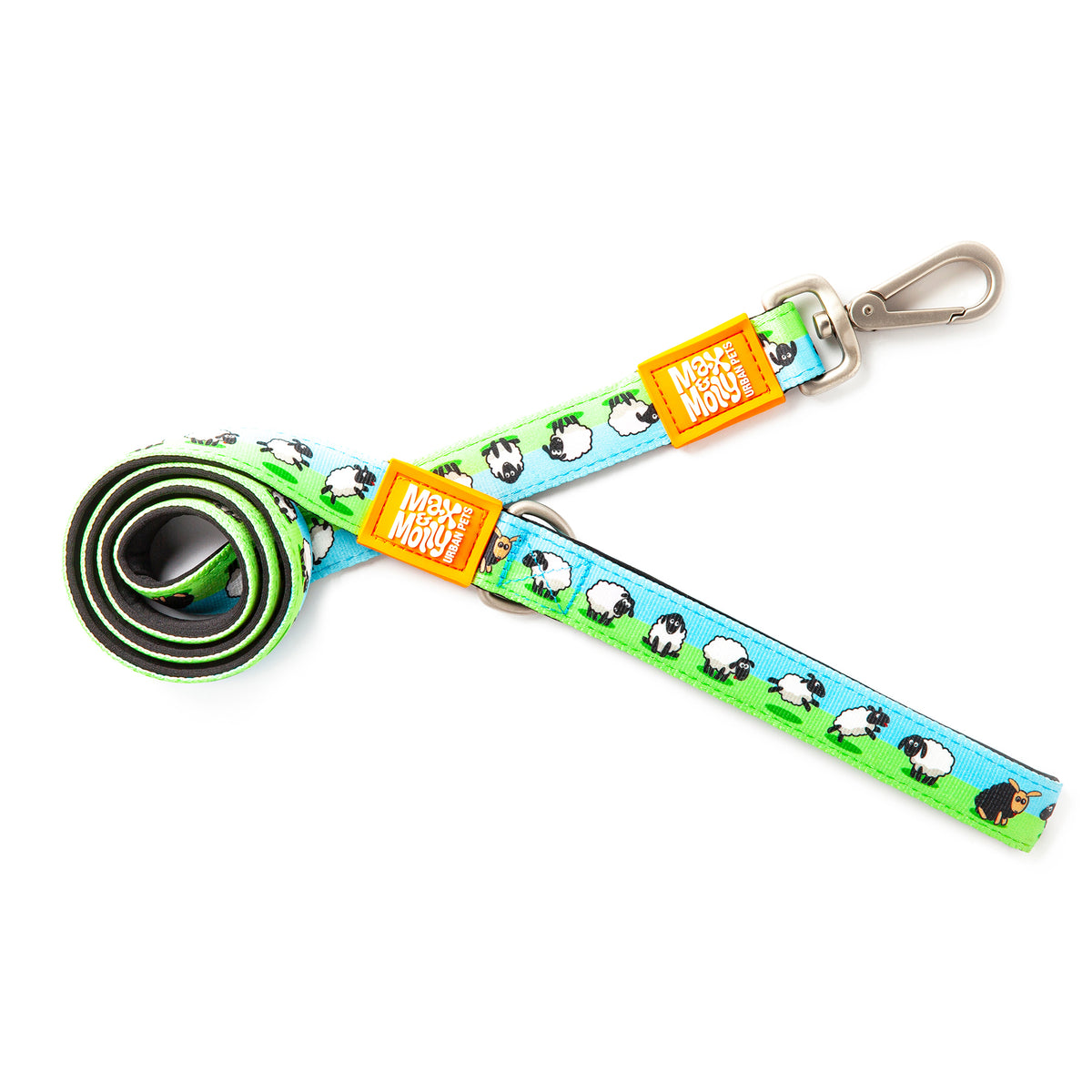 Max & Molly Original Gear Short Dog Leash in Black Sheep Design