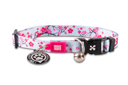 Max & Molly Original Gear Cat Collar in Cherry Bloom Design