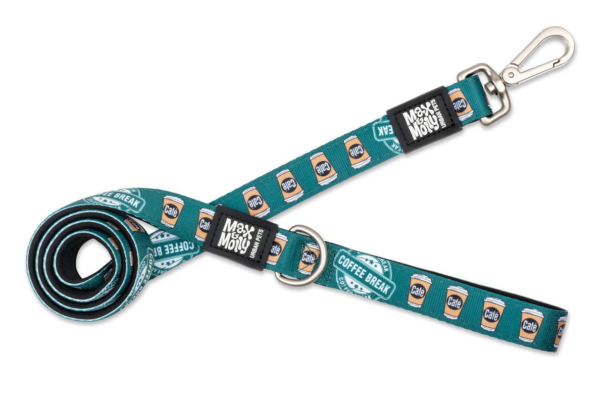 Max & Molly Original Gear Short Dog Leash in Coffee Break Design