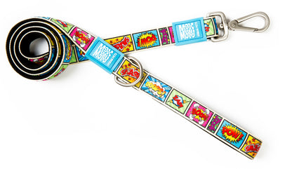 Max & Molly Original Gear Short Dog Leash in Comic Design
