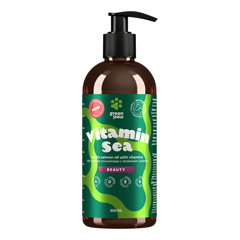 Green Paw Vitamin Sea Salmon Oil for pets, 300 ml Bottle with pump