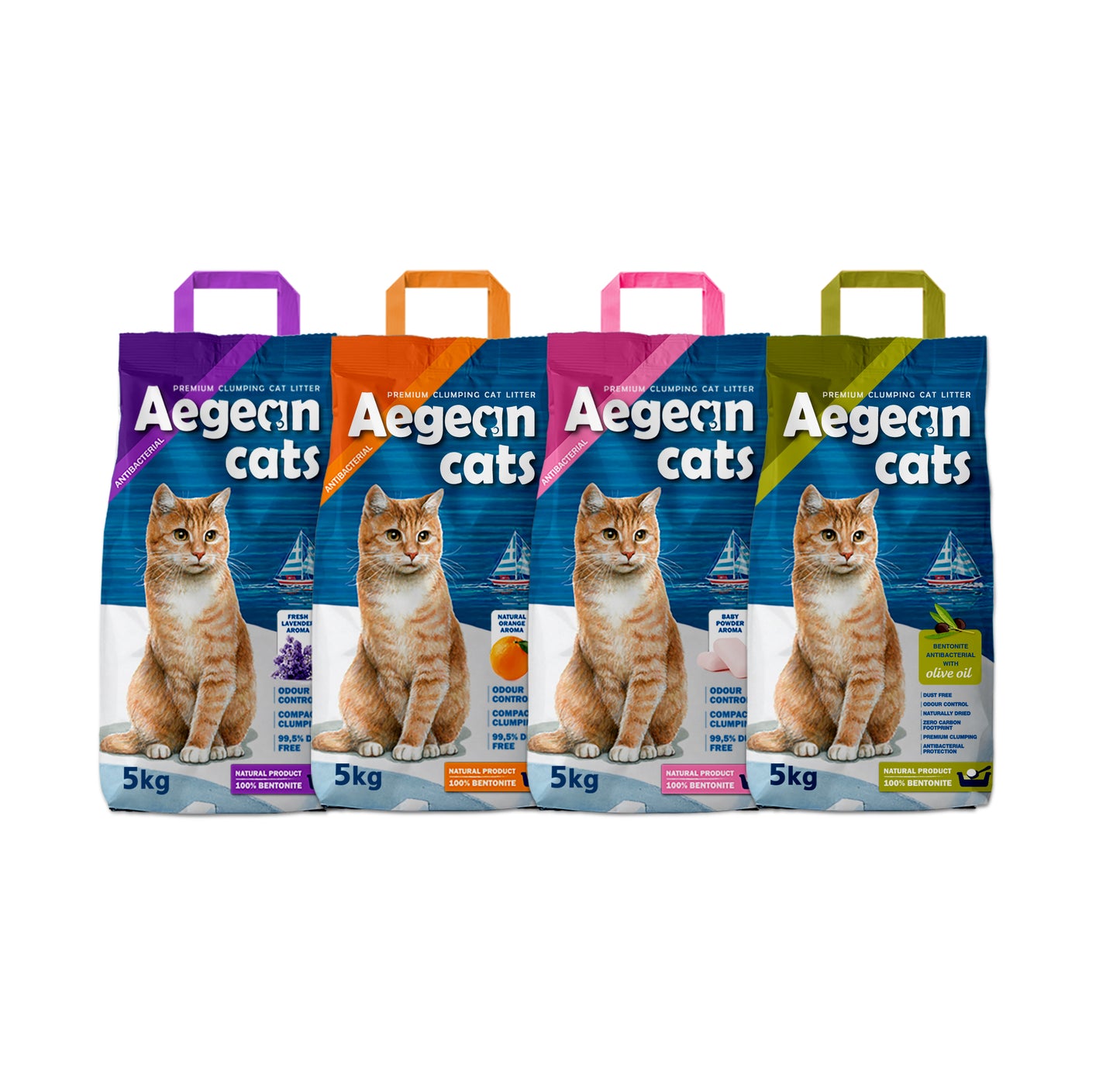 aegean cats άμμοι υγιεινής για γάτες με άρωμα σε συσκευασία 5kg