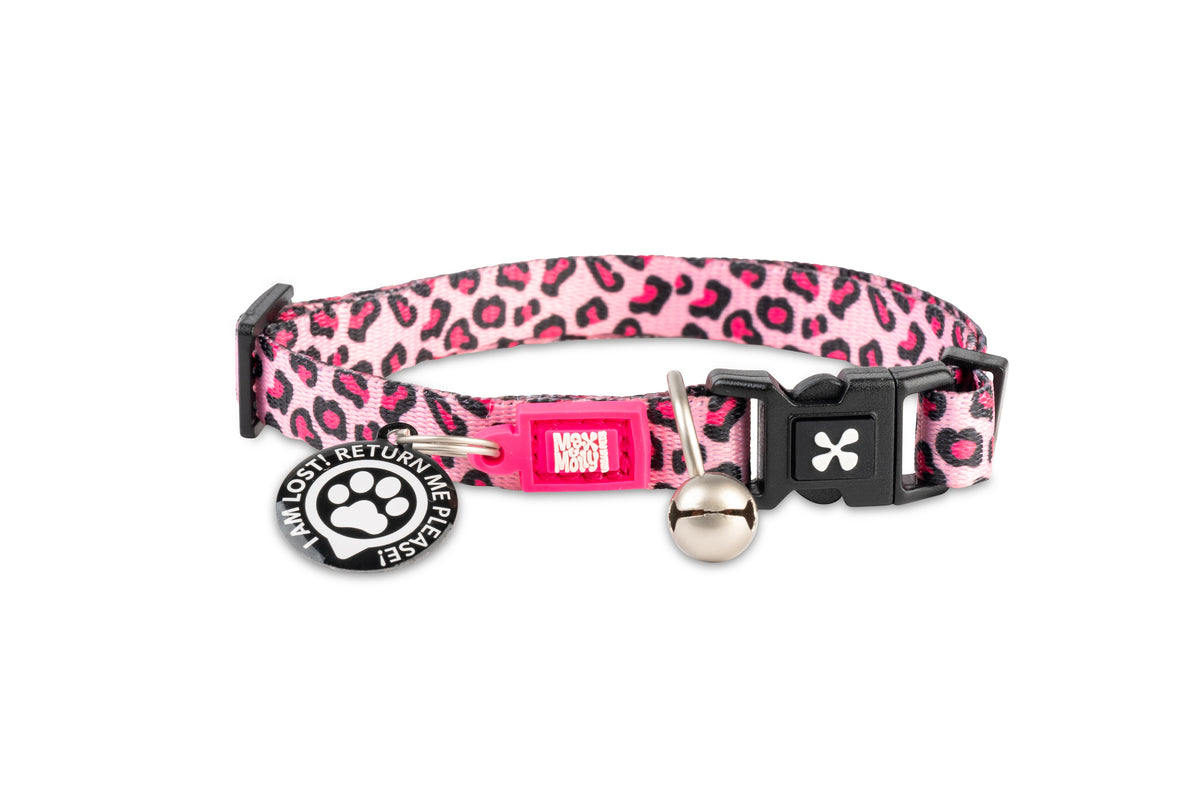 Max & Molly Original Gear Cat Collar in Leopard Pink Design