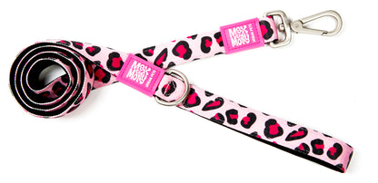 Max & Molly Original Gear Short Dog Leash in Leopard Pink Design