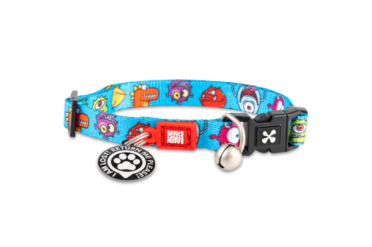 Max & Molly Original Gear Cat Collar in Little Monsters Design