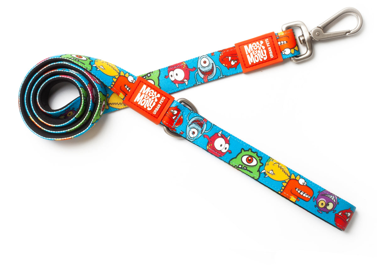 Max & Molly Original Gear Short Dog Leash in Little Monsters Design