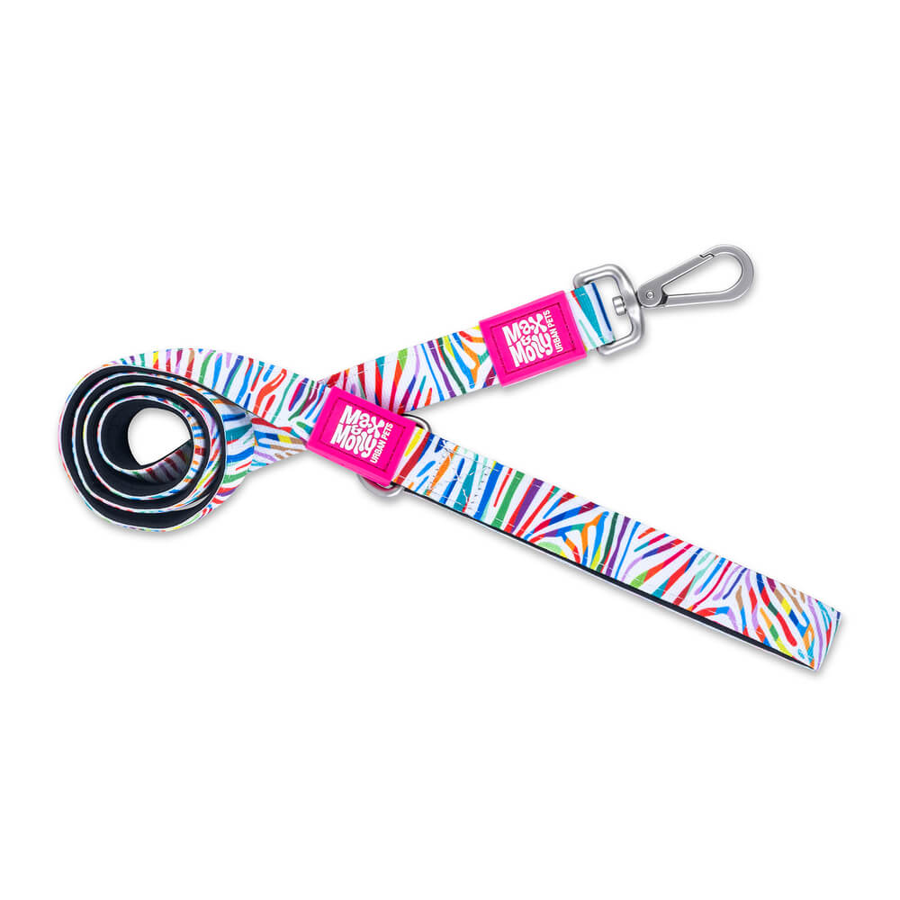 Max & Molly Original Gear Short Dog Leash in Magic Zebra Design