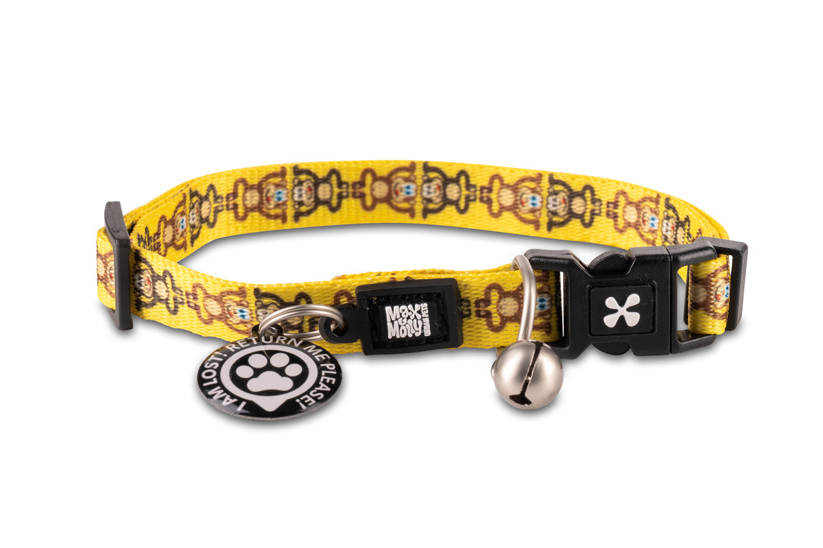 Max & Molly Original Gear Cat Collar in Monkey Maniac Design