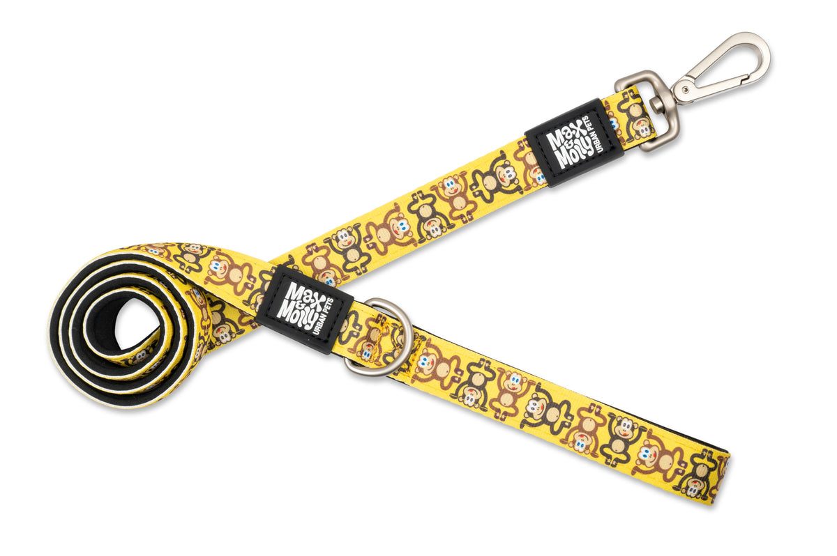 Max & Molly Original Gear Short Dog Leash in Monkey Maniac Design