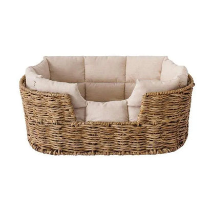 ZEZE oval rattan pet bed 68x45x24cm