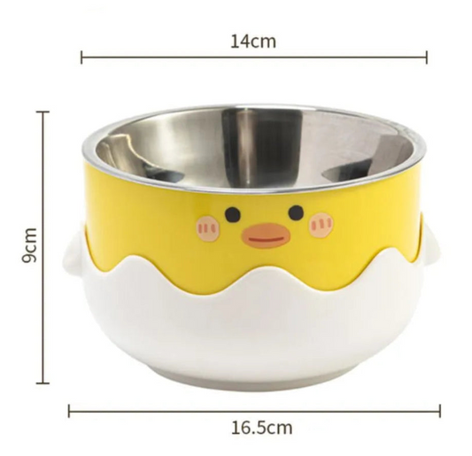 Bowl with Cartoon Chick Design