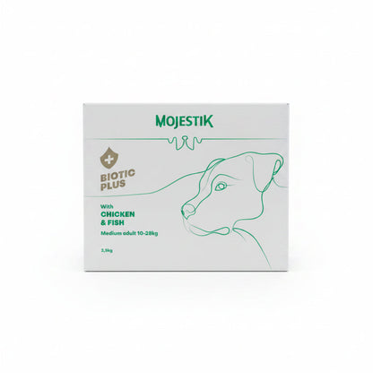 ξηρή τροφή σκύλου mojestik biotic plus medium adult