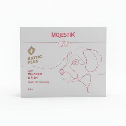 ξηρή τροφή σκύλου mojestik biotic plus puppy
