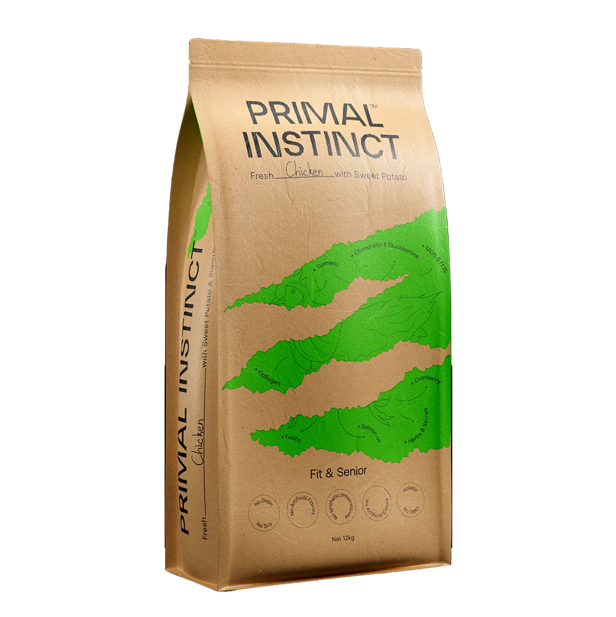 ξηρή τροφή σκύλου primal instinct fit and senior με κοτόπουλο