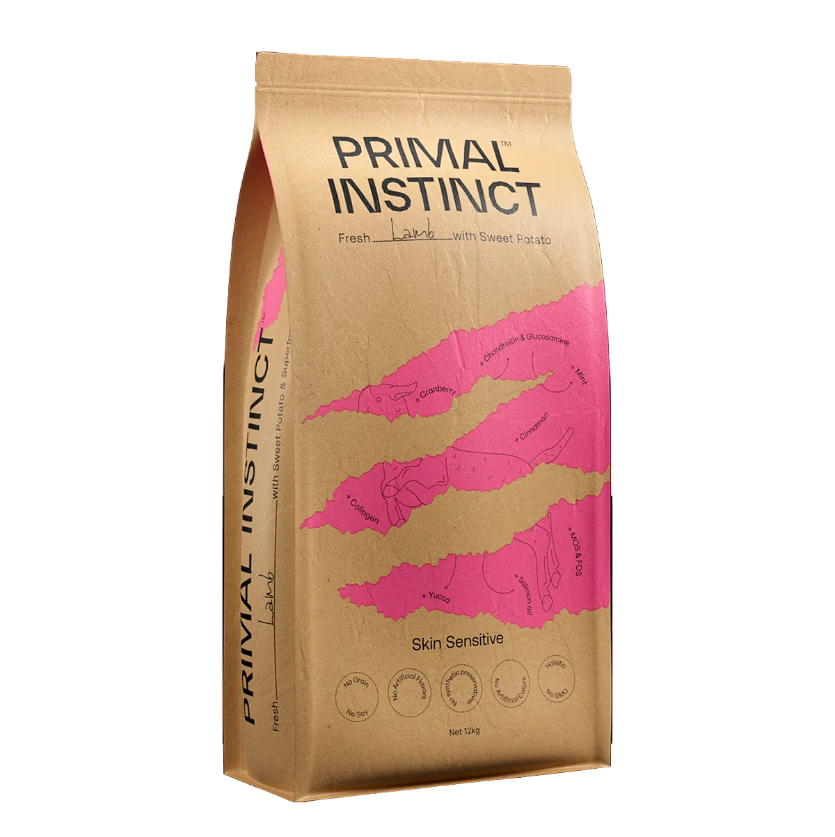 ξηρή τροφή σκύλου primal instinct skin sensitive με αρνί