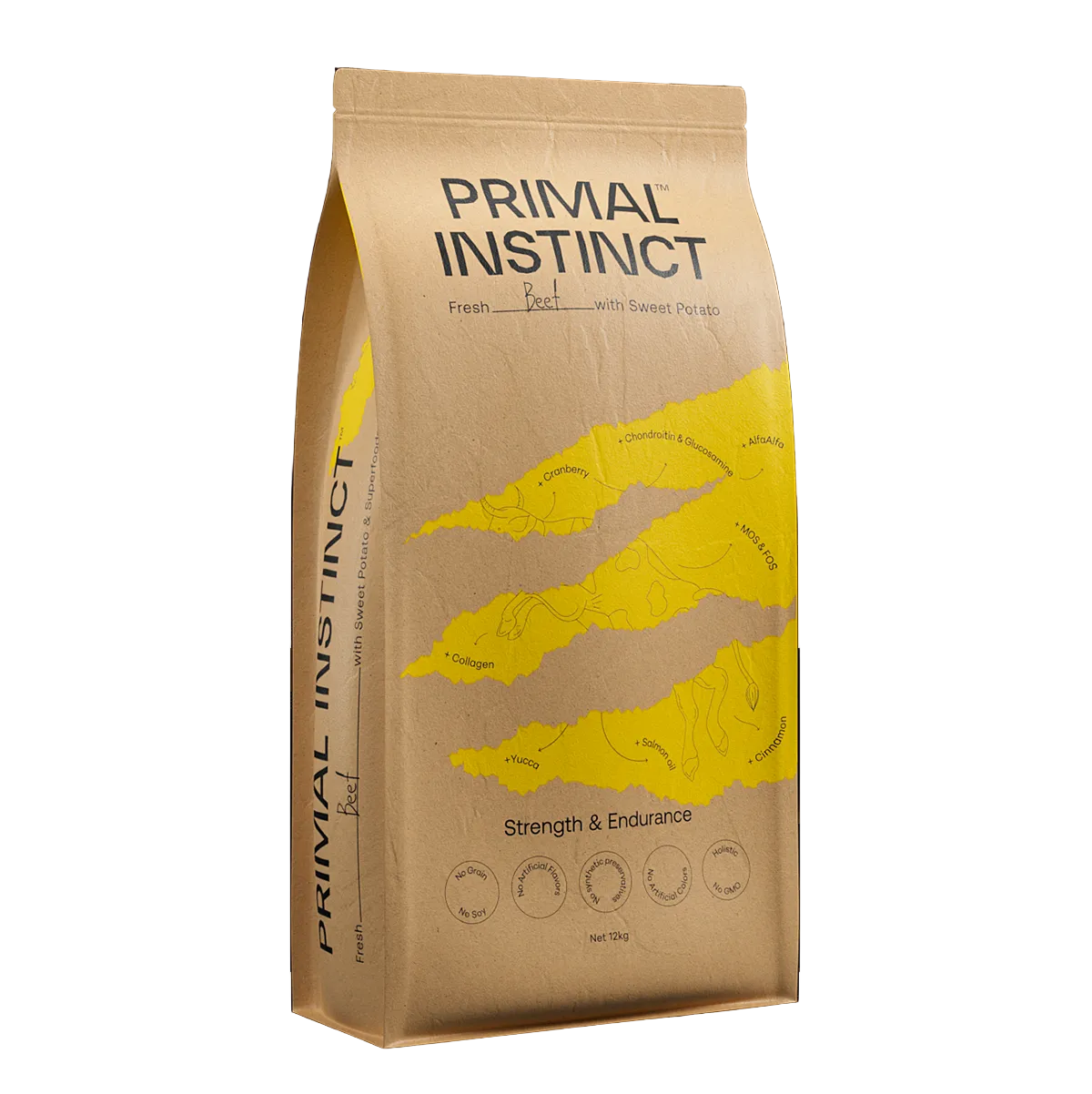 ξηρή τροφή σκύλου primal instinct strength and endurance με μοσχάρι 